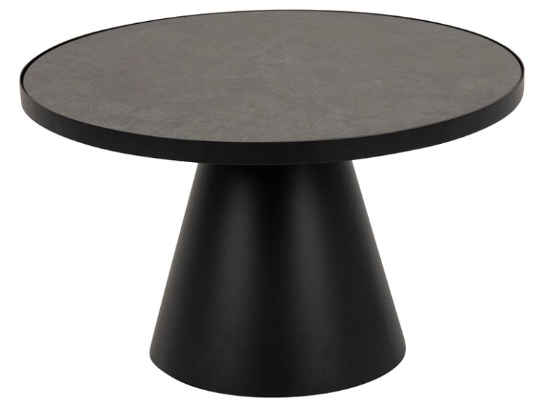 Couchtisch Eliot Glas Keramik schwarz rund 65x65