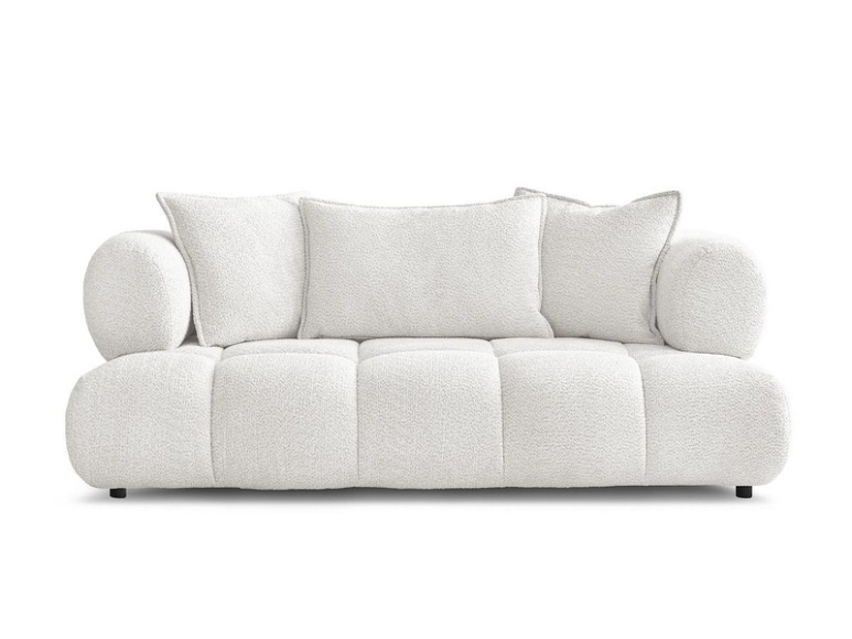 2er Sofa BOBOCHIC ALYA Boucle-Stoff weiss