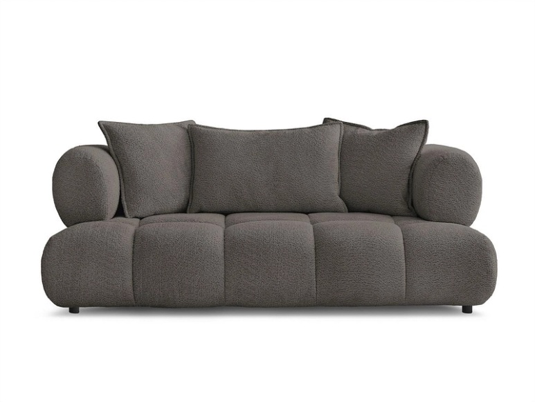 2er Sofa BOBOCHIC ALYA Boucle-Stoff rotbraun