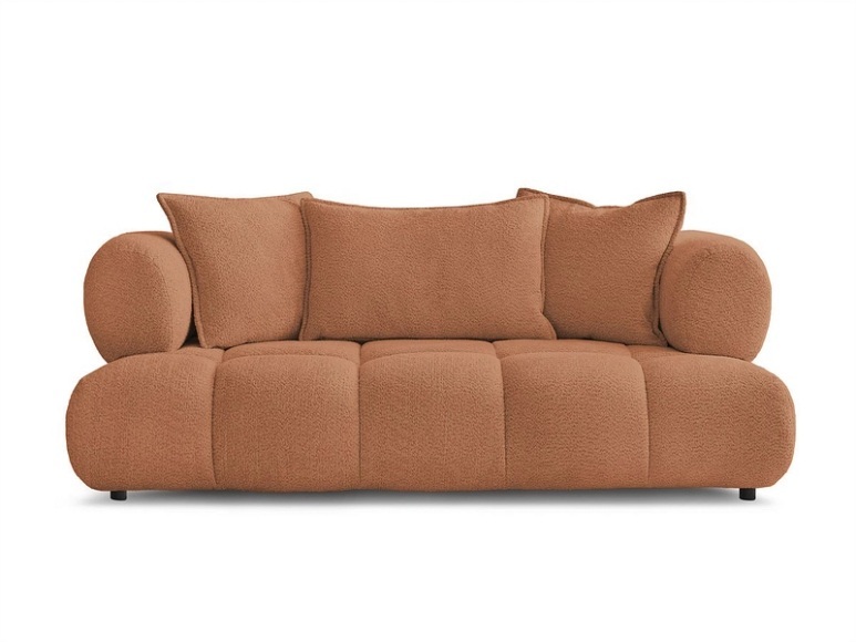 2er Sofa BOBOCHIC ALYA Boucle-Stoff orange