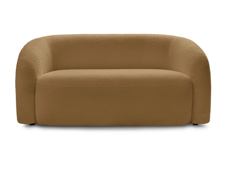 2er Sofa BOBOCHIC ELINA Boucle-Stoff gelb