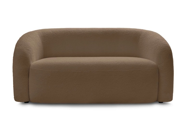 2er Sofa BOBOCHIC ELINA Boucle-Stoff rotbraun