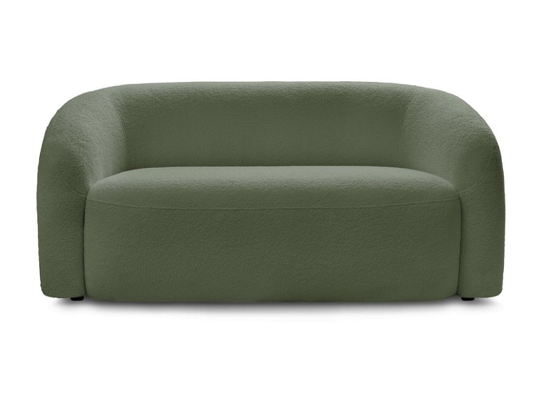 2er Sofa BOBOCHIC ELINA Boucle-Stoff grün