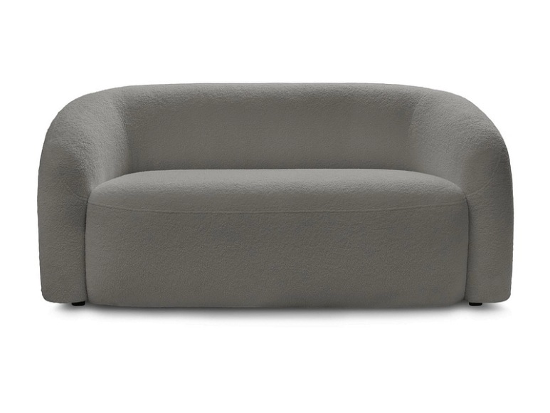 2er Sofa BOBOCHIC ELINA Boucle-Stoff dunkelgrau