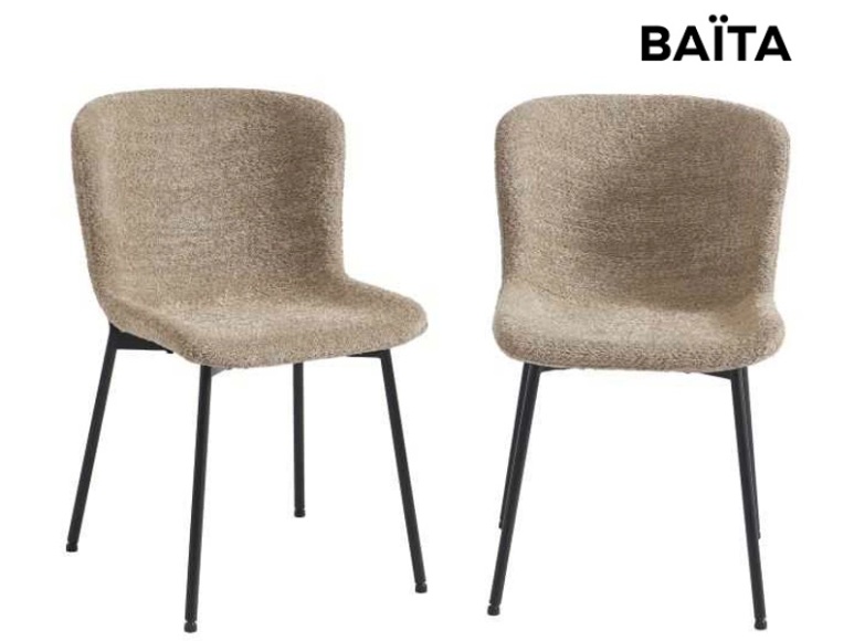 Set mit 2 Stühlen BAÏTA GIJA Stoff rotbraun