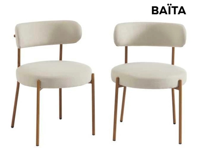 Set mit 2 Stühlen BAÏTA NOA Stoff beige