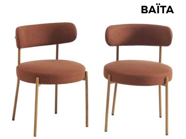 Set mit 2 Stühlen BAÏTA NOA Stoff terrakotta