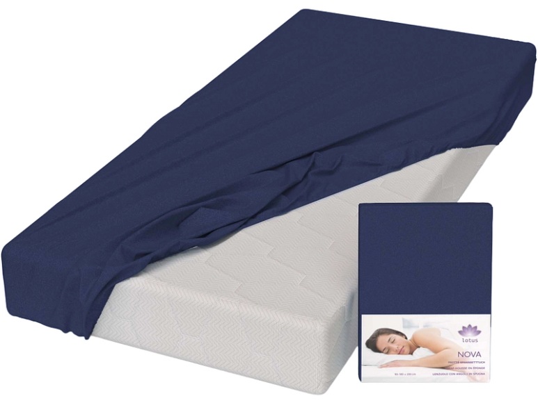 LOTUS BEDDING Fixleintuch NOVA 90x200cm marine