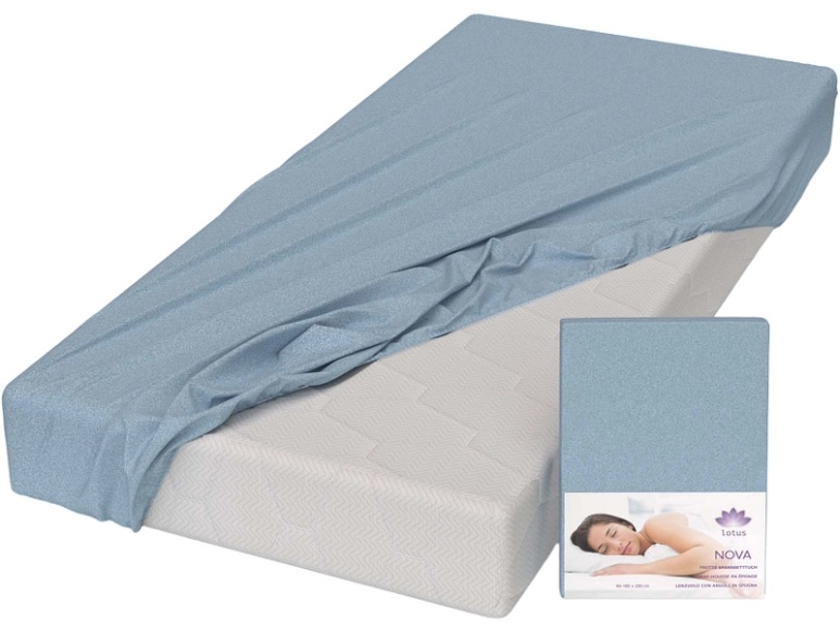 LOTUS BEDDING Fixleintuch NOVA 160x200cm entenblau
