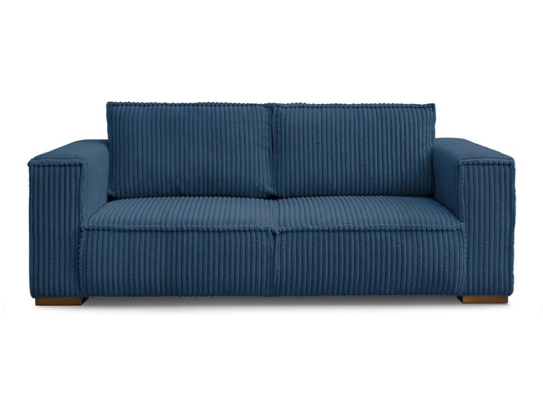 2er Sofa BOBOCHIC CHELSEA Cord-Stoff dunkelblau