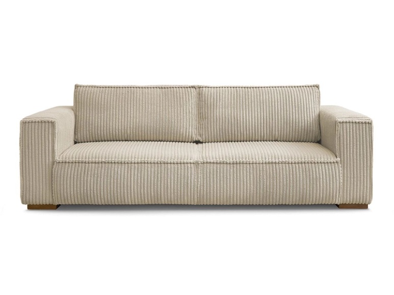 3er Sofa BOBOCHIC CHELSEA Cord-Stoff taupe