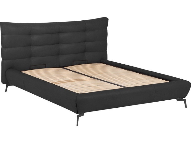 Bett WILLOW 160x200cm echtleder anthrazit