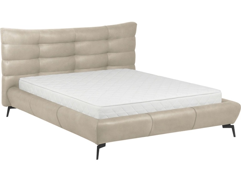 Bett WILLOW 160x200cm echtleder beige