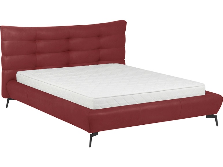 Bett WILLOW 180x200cm echtleder rot