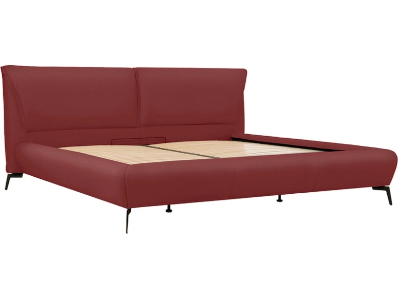 Bett DOVER 160x200cm echtleder rot