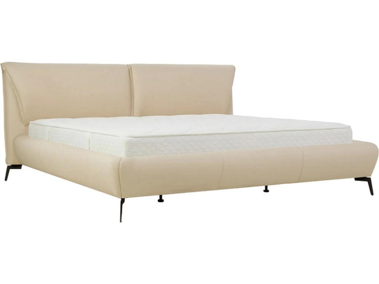 Bett DOVER 160x200cm echtleder beige