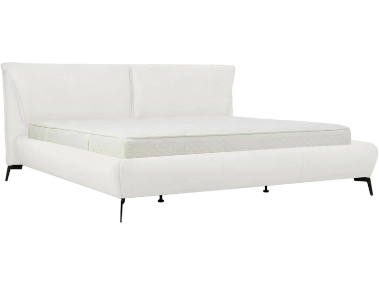 Bett DOVER 160x200cm echtleder weiss