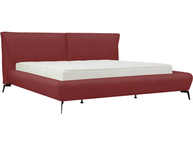 Bett DOVER 180x200cm echtleder rot