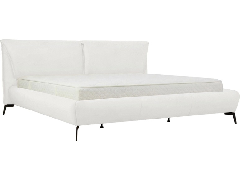 Bett DOVER 180x200cm echtleder weiss