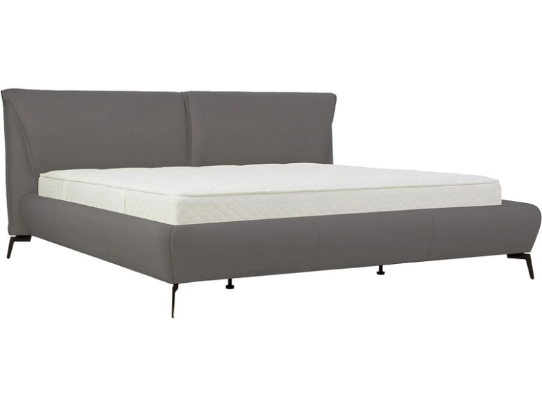 Bett DOVER 180x200cm echtleder hellgrau