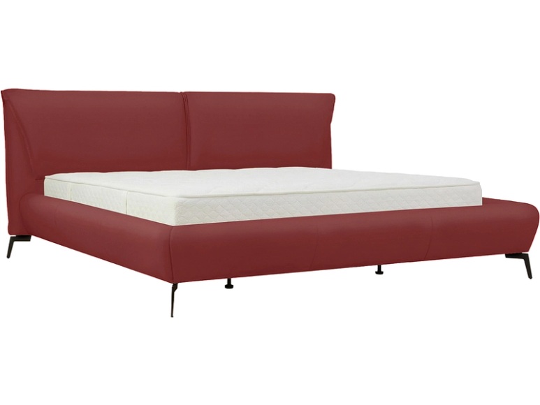 Bett DOVER 180x200cm echtleder rot
