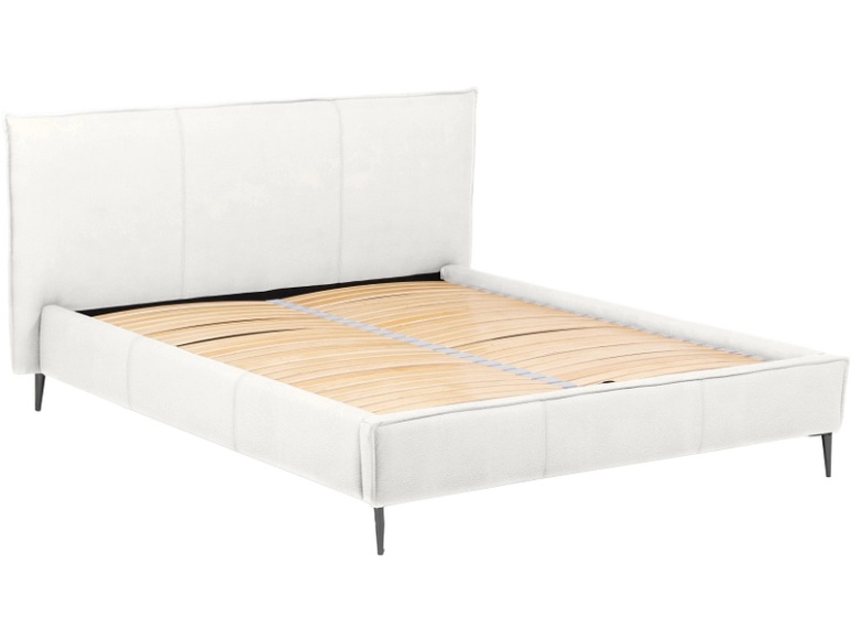 Bett AURORA 160x200cm echtleder weiss
