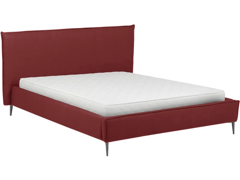 Bett AURORA 160x200cm echtleder rot