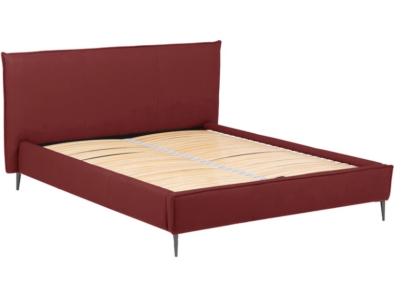 Bett AURORA 180x200cm echtleder rot
