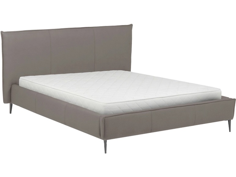 Bett AURORA 180x200cm echtleder hellgrau