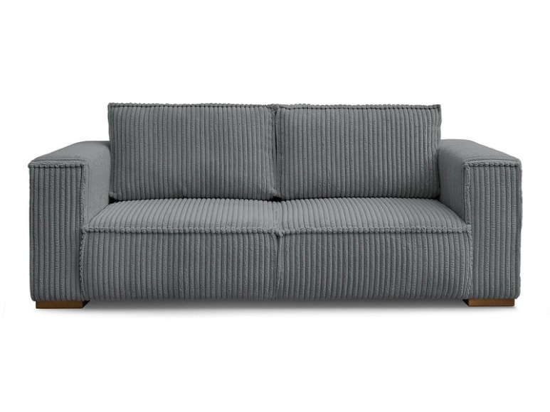 2er Sofa BOBOCHIC CHELSEA Cord-Stoff dunkelgrau
