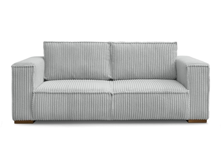 2er Sofa BOBOCHIC CHELSEA Cord-Stoff hellgrau