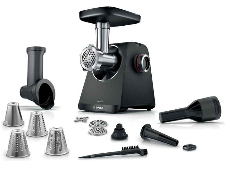 Bosch Serie 4, Fleischwolf, MultiPower, 1900 W, Schwarz, Schwarz, MFWS440B, ID MFWS440B