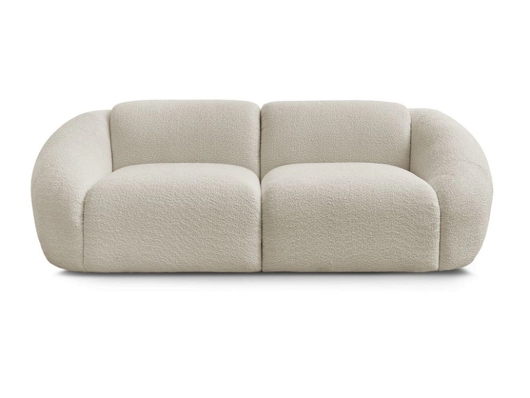 2er Sofa BOBOCHIC TINA Boucle-Stoff beige