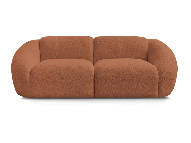 2er Sofa BOBOCHIC TINA Boucle-Stoff orange