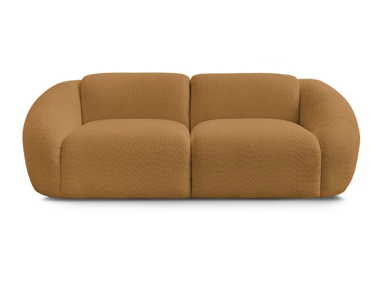 2er Sofa BOBOCHIC TINA Boucle-Stoff gelb