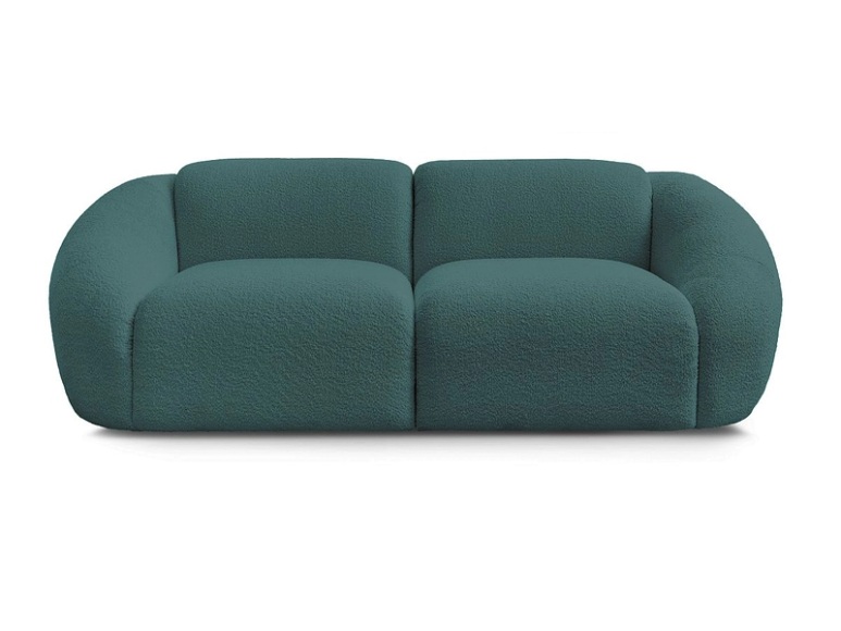 2er Sofa BOBOCHIC TINA Boucle-Stoff hellblau