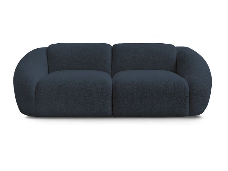 2er Sofa BOBOCHIC TINA Boucle-Stoff dunkelblau