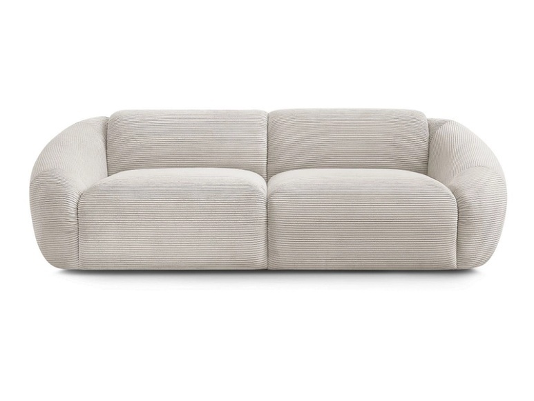 3er Sofa BOBOCHIC TINA Cord-Stoff beige
