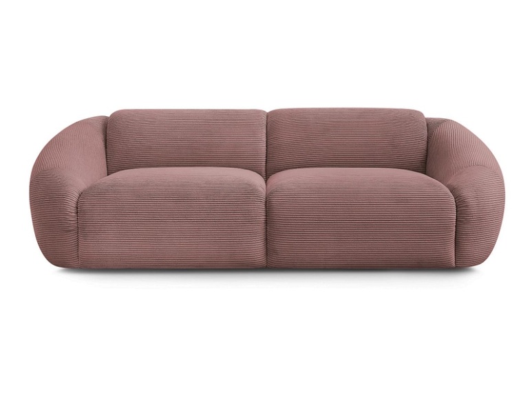 3er Sofa BOBOCHIC TINA Cord-Stoff rosa