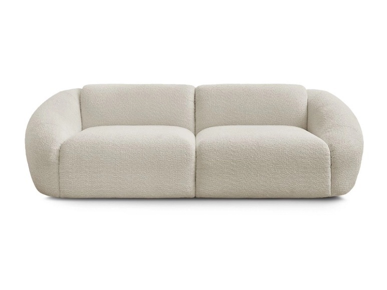 3er Sofa BOBOCHIC TINA Boucle-Stoff beige