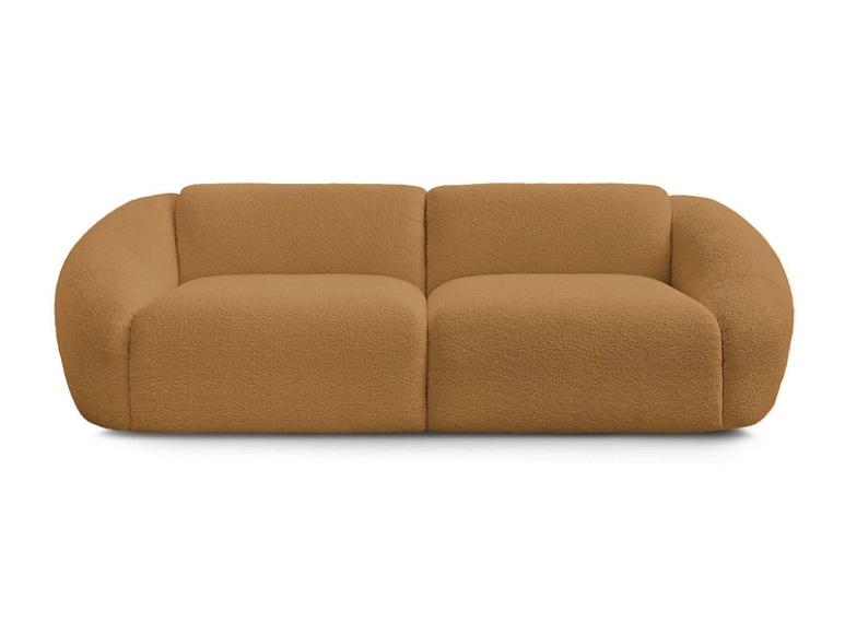 3er Sofa BOBOCHIC TINA Boucle-Stoff gelb
