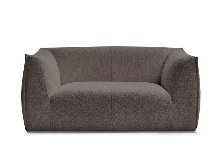 2er Sofa BOBOCHIC GIORGIA Boucle-Stoff rotbraun