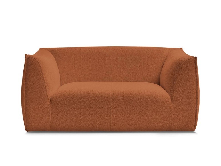 2er Sofa BOBOCHIC GIORGIA Boucle-Stoff orange