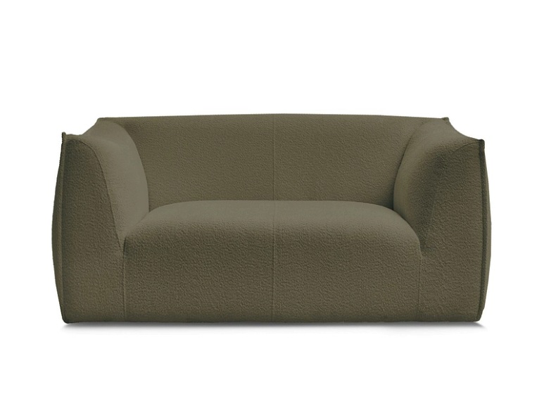 2er Sofa BOBOCHIC GIORGIA Boucle-Stoff grün