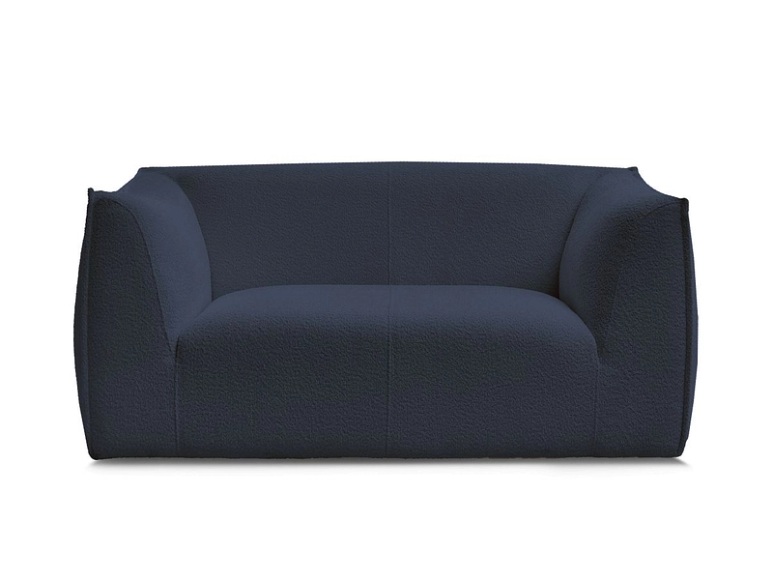 2er Sofa BOBOCHIC GIORGIA Boucle-Stoff dunkelblau