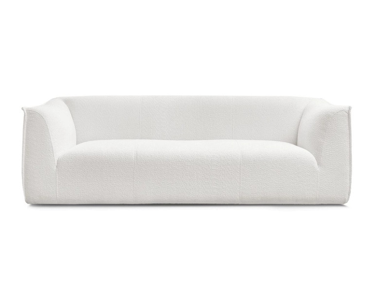3er Sofa BOBOCHIC GIORGIA Boucle-Stoff weiss
