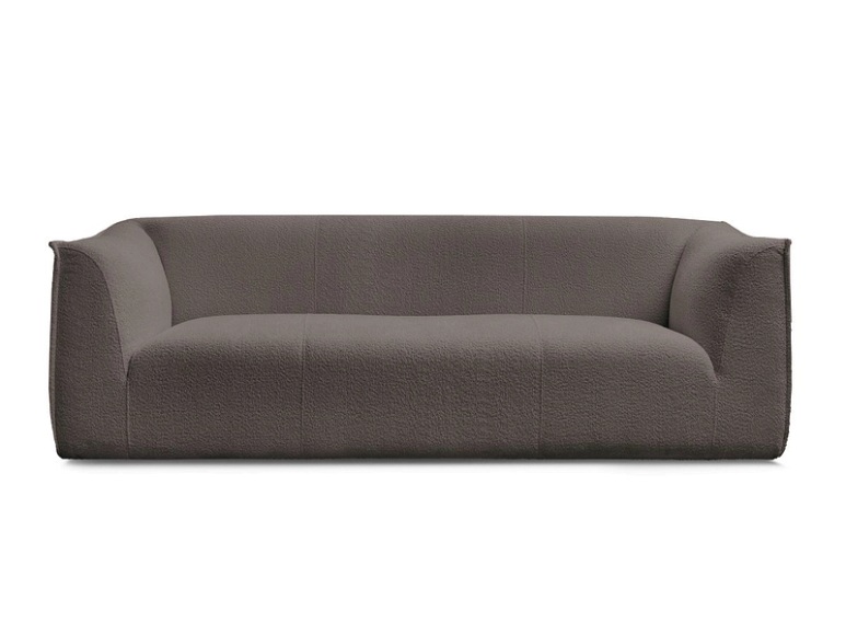 3er Sofa BOBOCHIC GIORGIA Boucle-Stoff rotbraun