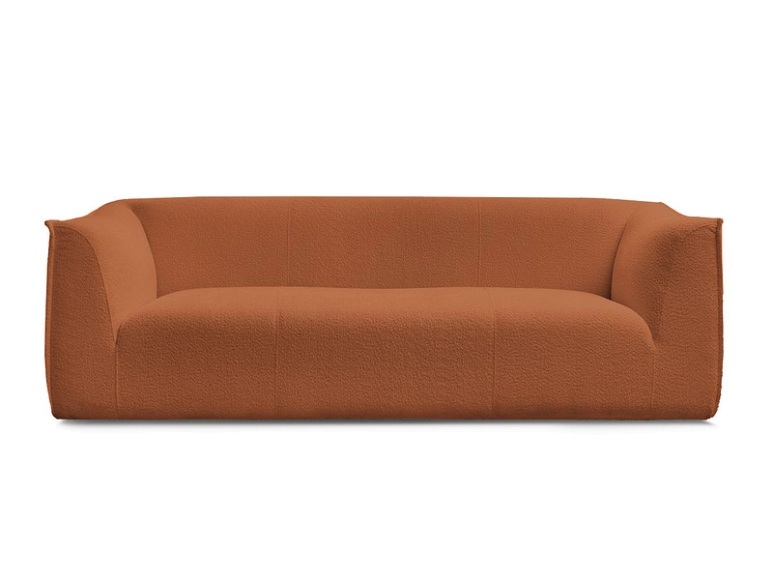 3er Sofa BOBOCHIC GIORGIA Boucle-Stoff orange