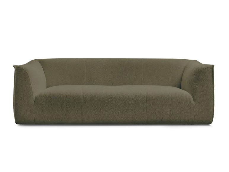 3er Sofa BOBOCHIC GIORGIA Boucle-Stoff grün