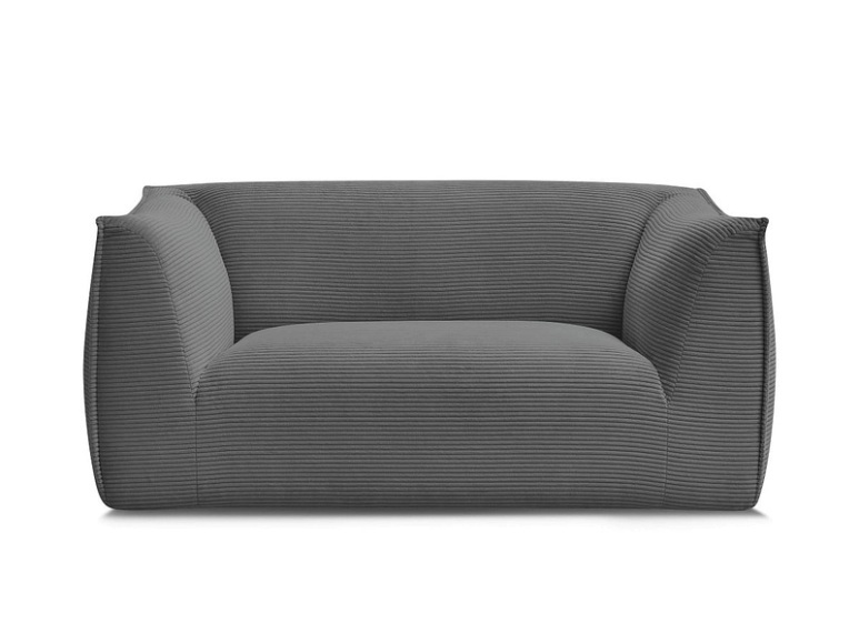 2er Sofa BOBOCHIC GIORGIA Cord-Stoff dunkelgrau